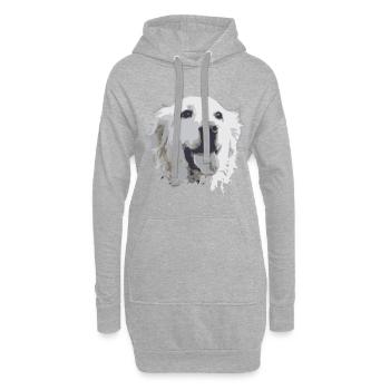 Dessin créatif Golden Retriever - Sweat-shirt à capuche long Femme - gris chiné - Devant