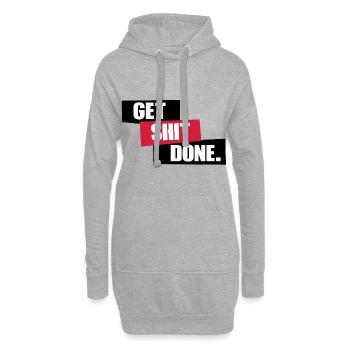 Get SHIT done - Hoodie-Kleid - Grau meliert - Vorne