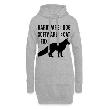 Logiciel de matériel de chien de chat de chat - Sweat-shirt à capuche long Femme - gris chiné - Devant