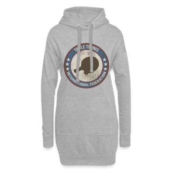 tennis de table - Sweat-shirt à capuche long Femme - gris chiné - Devant