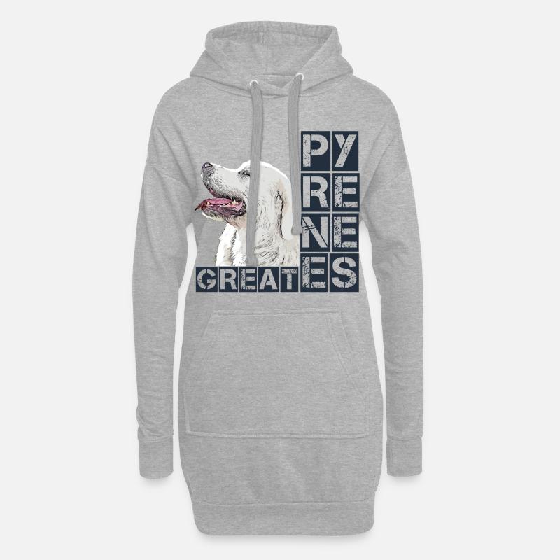 Great Pyrenees Pyrenäenberghund Hunderasse Hund - Hoodie-Kleid - Grau meliert