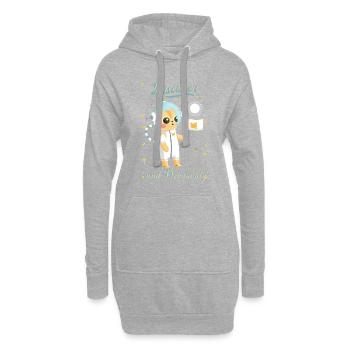 niedliches Astronauten Katzen Design - Hoodie-Kleid - Grau meliert - Vorne