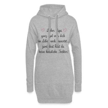 Lieber Papa lustiger Spruch hübsche Tochter Eltern - Hoodie-Kleid - Grau meliert - Vorne