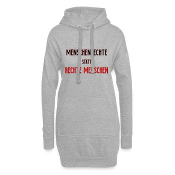 Menschenrechte | Gegen Nazis Antifa Geschenkidee - Hoodie-Kleid - Grau meliert - Vorne
