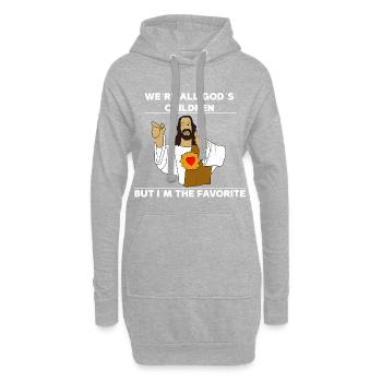 Jesus Meme God funny funny shirt chrétien - Sweat-shirt à capuche long Femme - gris chiné - Devant