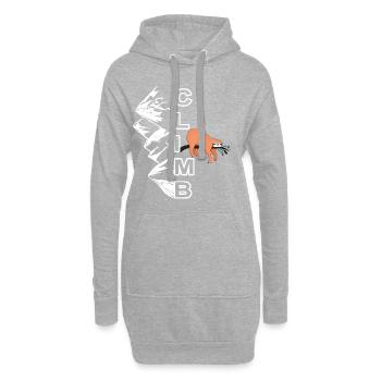 Climb Faultier - Klettern, Bouldern, Berg - Hoodie-Kleid - Grau meliert - Vorne