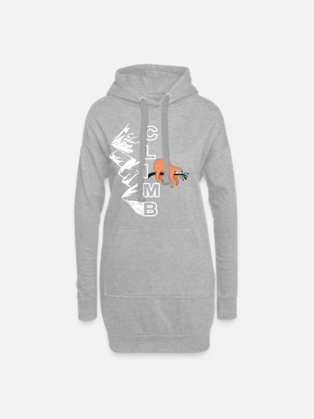 Climb Faultier - Klettern, Bouldern, Berg - Hoodie-Kleid - Grau meliert