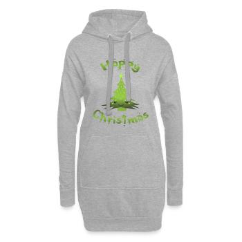 Bel arbre de noël joyeux noel - Sweat-shirt à capuche long Femme - gris chiné - Devant