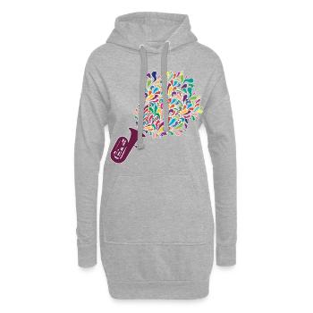 Tuba - Hoodie-Kleid - Grau meliert - Vorne