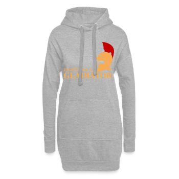 Knallharter Gladiator im Sport und im Leben - Hoodie-Kleid - Grau meliert - Vorne