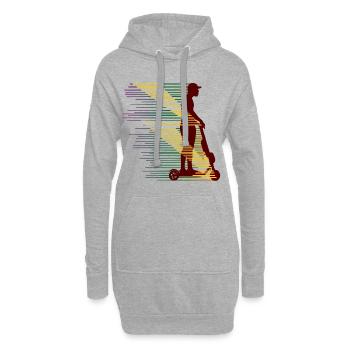 Electricscooter E-Roller Cityroller Geschenkidee b - Hoodie-Kleid - Grau meliert - Vorne