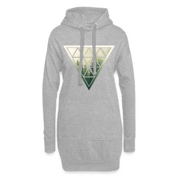 Forêt de triangle - Sweat-shirt à capuche long Femme - gris chiné - Devant