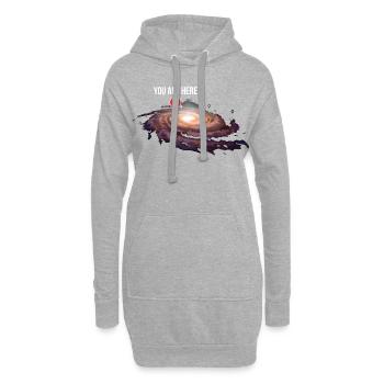 Univers Emplacement dans la galaxie Cadeau cool - Sweat-shirt à capuche long Femme - gris chiné - Devant