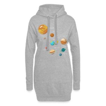 Universum Planeten Galaxie Comic Cooles Geschenk - Hoodie-Kleid - Grau meliert - Vorne