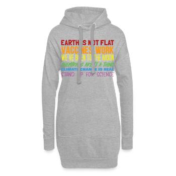 Erde Flach Zitate bunt viele Sprüche Geschenk - Hoodie-Kleid - Grau meliert - Vorne