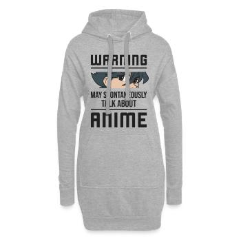 Anime manga disant cadeau - Sweat-shirt à capuche long Femme - gris chiné - Devant