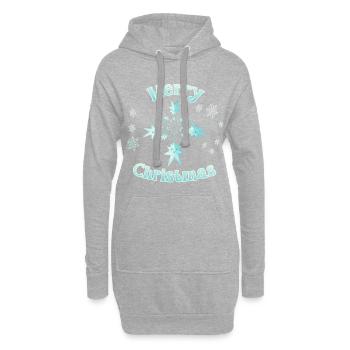 Weihnachtsstern Stern Merry Christmas - Hoodie-Kleid - Grau meliert - Vorne