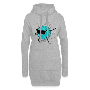 LustigesStricken Nadel Wolle Garn Häckeln Geschenk - Hoodie-Kleid - Grau meliert - Vorne