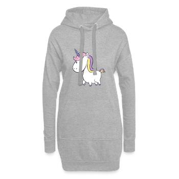 Licorne, Licorne, Amour, Noël, Vie, Monde, - Sweat-shirt à capuche long Femme - gris chiné - Devant