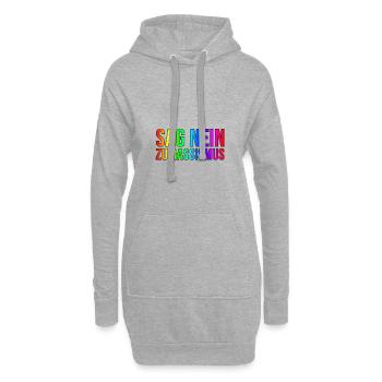 Rassismus | Gegen Nazis Antifa links Geschenkidee - Hoodie-Kleid - Grau meliert - Vorne
