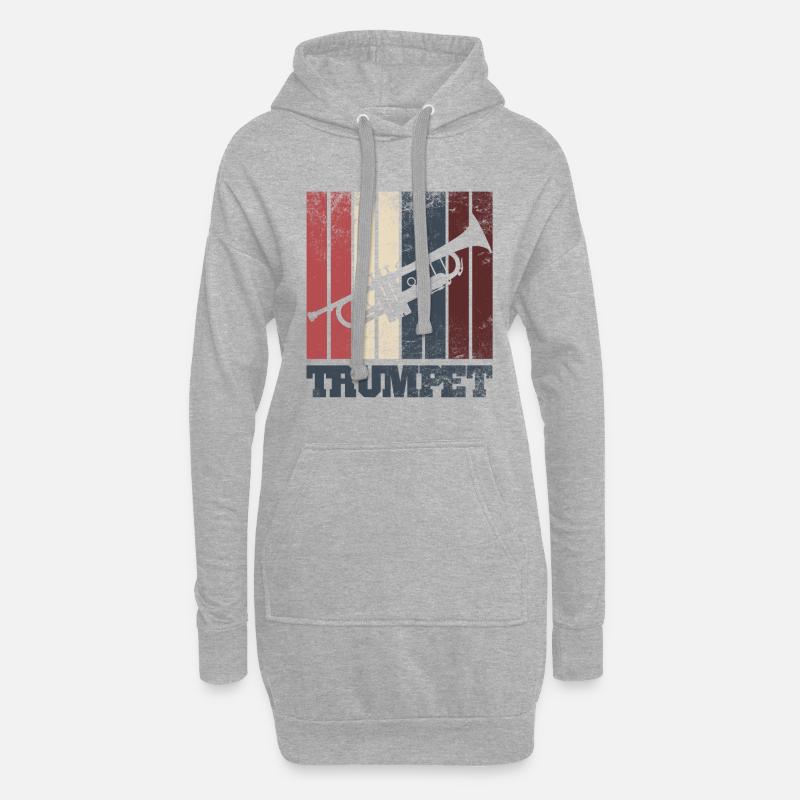 trompete - Hoodie-Kleid - Grau meliert