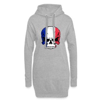 Frankreich france french - Hoodie-Kleid - Grau meliert - Vorne
