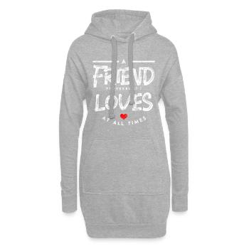 Verset biblique de l'amitié - Sweat-shirt à capuche long Femme - gris chiné - Devant