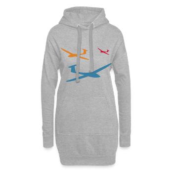 segelflug segelflieger segelflugzeug - Hoodie-Kleid - Grau meliert - Vorne