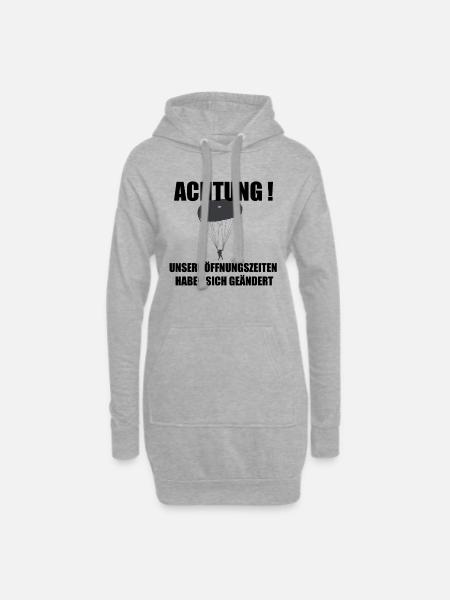 Fallschirm springen geänderte Öffnungszeiten - Hoodie-Kleid - Grau meliert