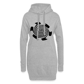 Spirale Hypnose hypnotisch halluzination - Hoodie-Kleid - Grau meliert - Vorne