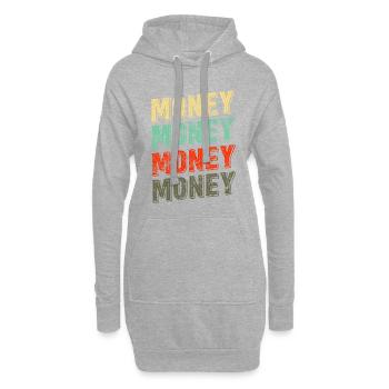 Geld Geld Geld Design - Hoodie-Kleid - Grau meliert - Vorne