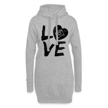 Les pistons love - Sweat-shirt à capuche long Femme - gris chiné - Devant