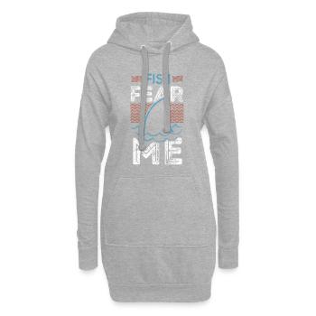 Fischen Angeln - Hoodie-Kleid - Grau meliert - Vorne