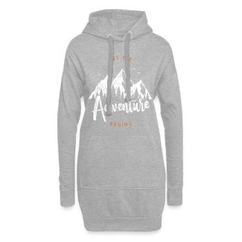 montagnes montagnes en plein air - Sweat-shirt à capuche long Femme - gris chiné - Devant