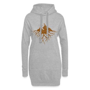 montagnes montagnes en plein air - Sweat-shirt à capuche long Femme - gris chiné - Devant