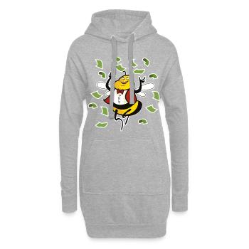 Abeille Empire riche - Sweat-shirt à capuche long Femme - gris chiné - Devant