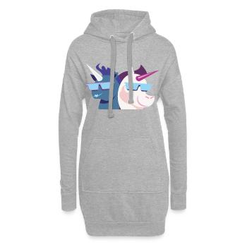 einhorn comic team - Hoodie-Kleid - Grau meliert - Vorne