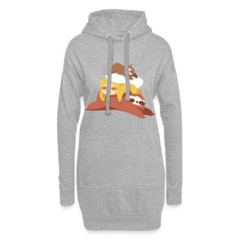 paresse froid sommeil fatigué - Sweat-shirt à capuche long Femme - gris chiné - Devant
