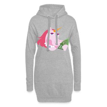 argent de la licorne - Sweat-shirt à capuche long Femme - gris chiné - Devant