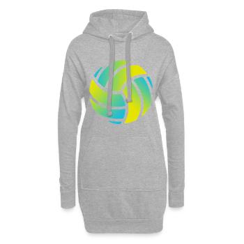 Ballon de sport de volleyball - Sweat-shirt à capuche long Femme - gris chiné - Devant