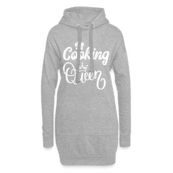 cuisinière reine - Sweat-shirt à capuche long Femme - gris chiné - Devant