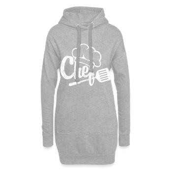 chef cuisinier - Sweat-shirt à capuche long Femme - gris chiné - Devant