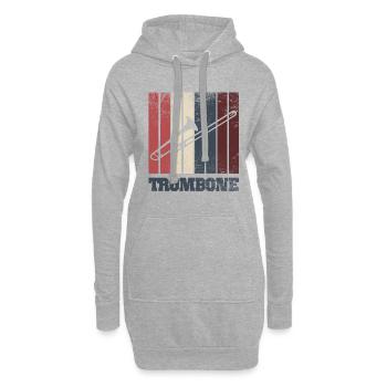 posaune - Hoodie-Kleid - Grau meliert - Vorne