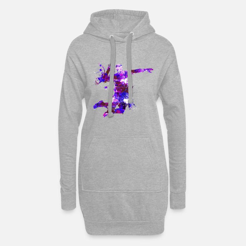 Volleyballer - Hoodie-Kleid - Grau meliert