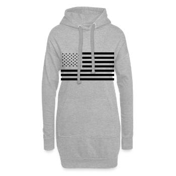 USA America flag États-Unis d'Amérique - Sweat-shirt à capuche long Femme - gris chiné - Devant