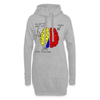 Cerveau - Cerveau - Mèmes - Sweat-shirt à capuche long Femme - gris chiné - Devant
