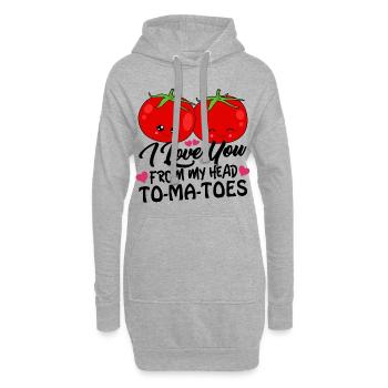 Funny Tomatoes Food themed Valentines Day T-Shirt - Sweat-shirt à capuche long Femme - gris chiné - Devant