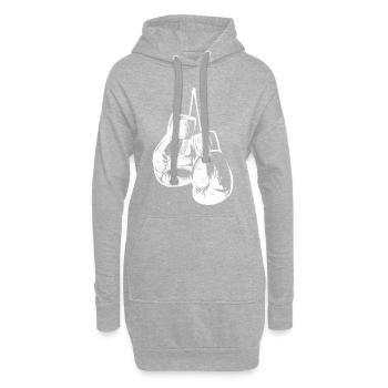 Icône de gants de boxe - Sweat-shirt à capuche long Femme - gris chiné - Devant