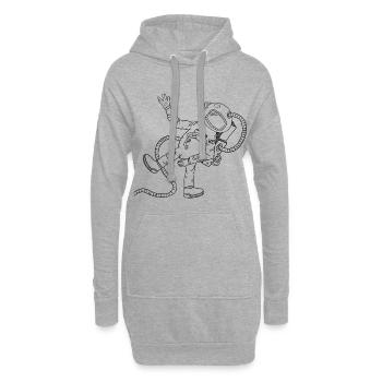 astronaute - Sweat-shirt à capuche long Femme - gris chiné - Devant