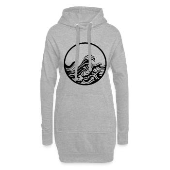 Welle Wasser Wellenreiten Surfen Meer Ozean Ostsee - Hoodie-Kleid - Grau meliert - Vorne